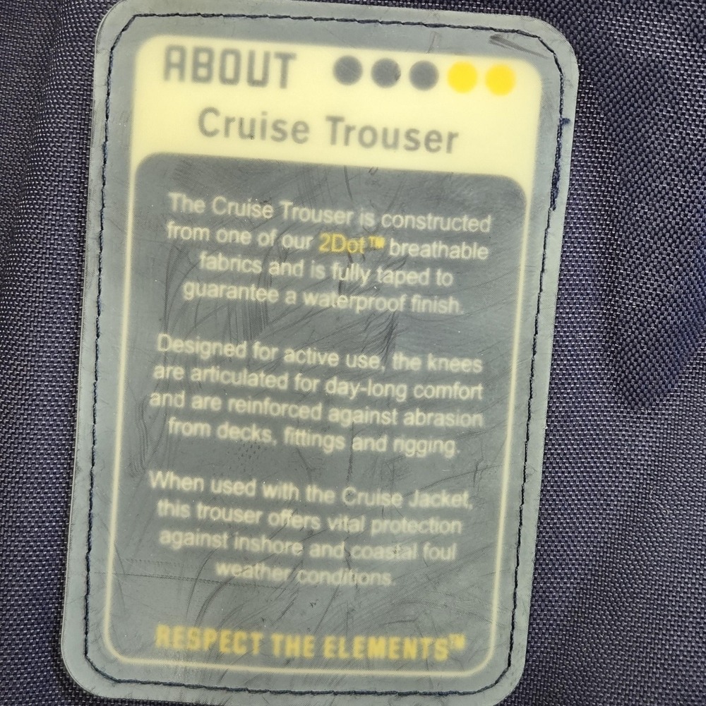 Gill Pants Mens 42x31 Blue Cruise Trouser Rain 3XL Waterproof Lined Elastic - Picture 10 of 15